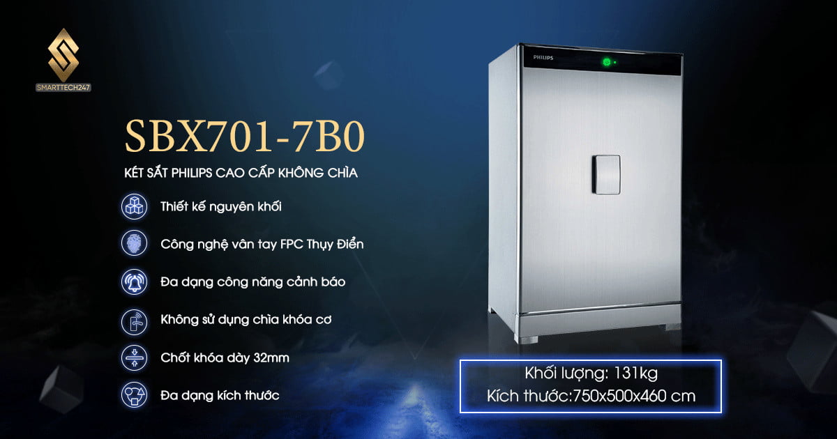 Két sắt vân tay thông minh cao cấp Philips SBX701-7B0 (131kg)