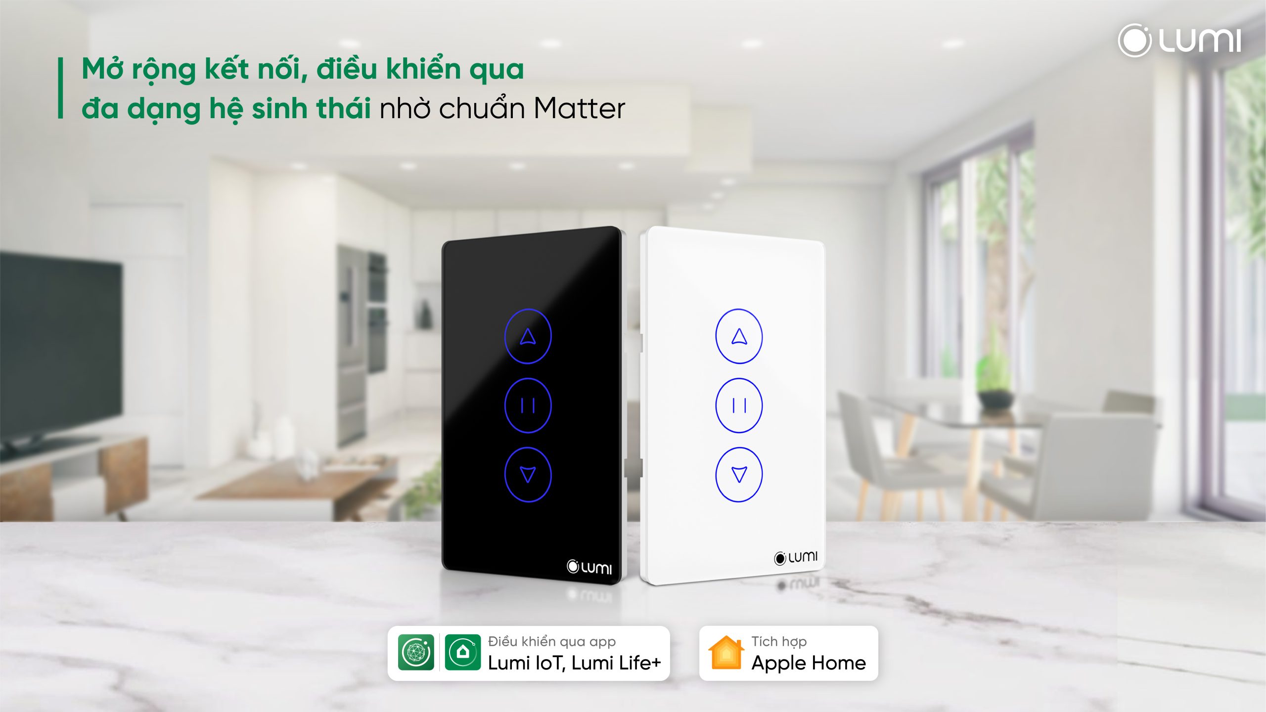 Mở rộng kết nối với công tắc cửa cuốn thông minh Lumi
