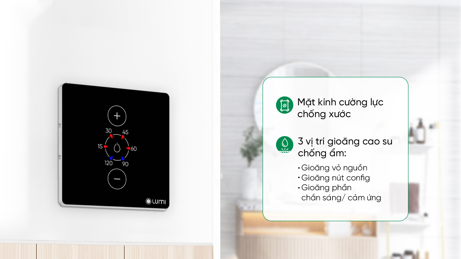 Công tắc bình nóng lạnh Wifi LM-SB/W Sản phẩm có khả năng chống ẩm toàn diện