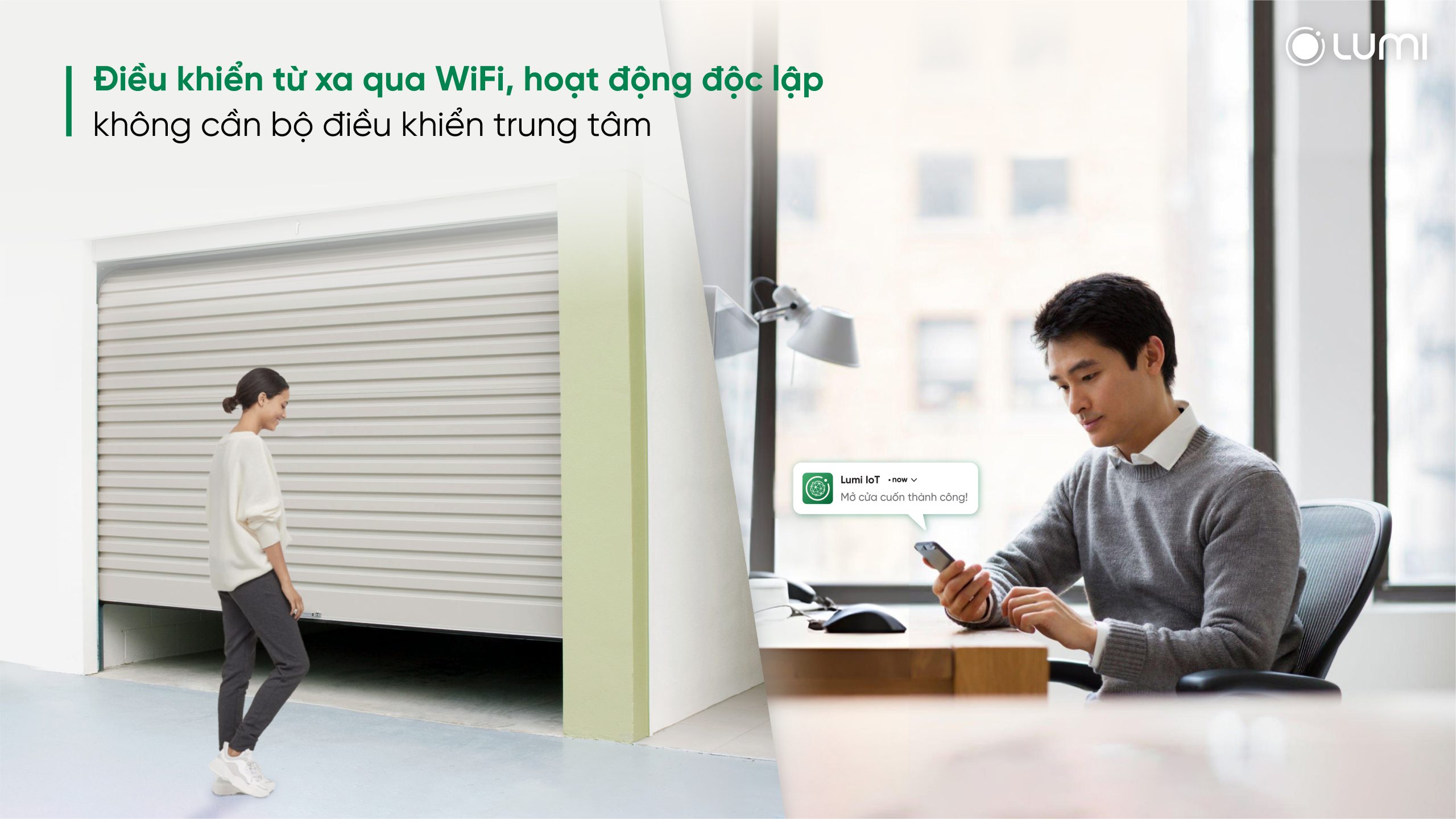 Công tắc cửa cuốn thông minh điều khiển dễ dàng thông qua Wifi