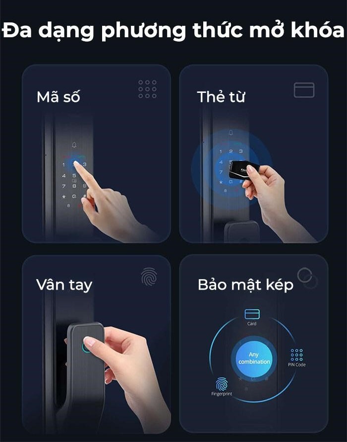 Khóa cửa vân tay Kaadas Q3 kết hợp chuông cửa - Model 2024 chiến lược từ hãng 14 kaadas q3 b1 1
