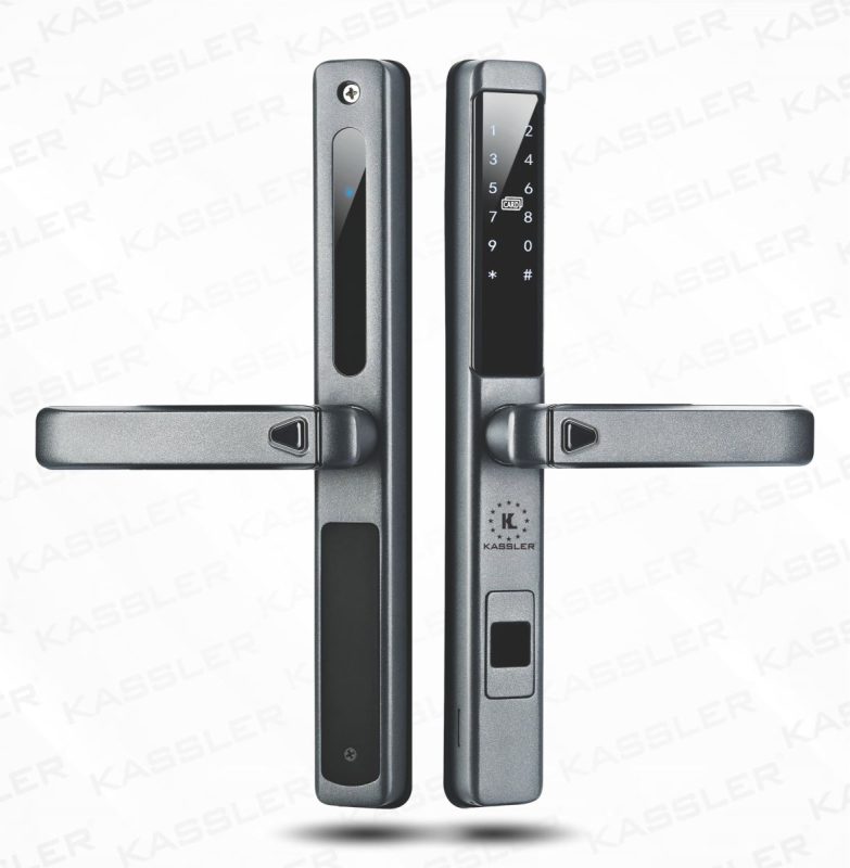 Khóa Cửa Nhôm Kassler KL-599LX Dark Gray 2 Khóa vân tay Kassler KL-599LX Dark Gray